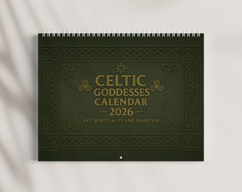 2026 Celtic Goddesses Calendar, 2026 Yearly Wall Calendar, Full Year Wall Calendar, Celtic Mythology Calendar 2026