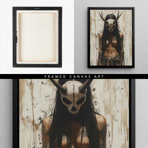 Goddess Heidr Framed Canvas, Norse Mythology, Framed Art, Canvas Painting, Goddess of Magic, Viking Witch, Gothic Art, Dark Academia Print
