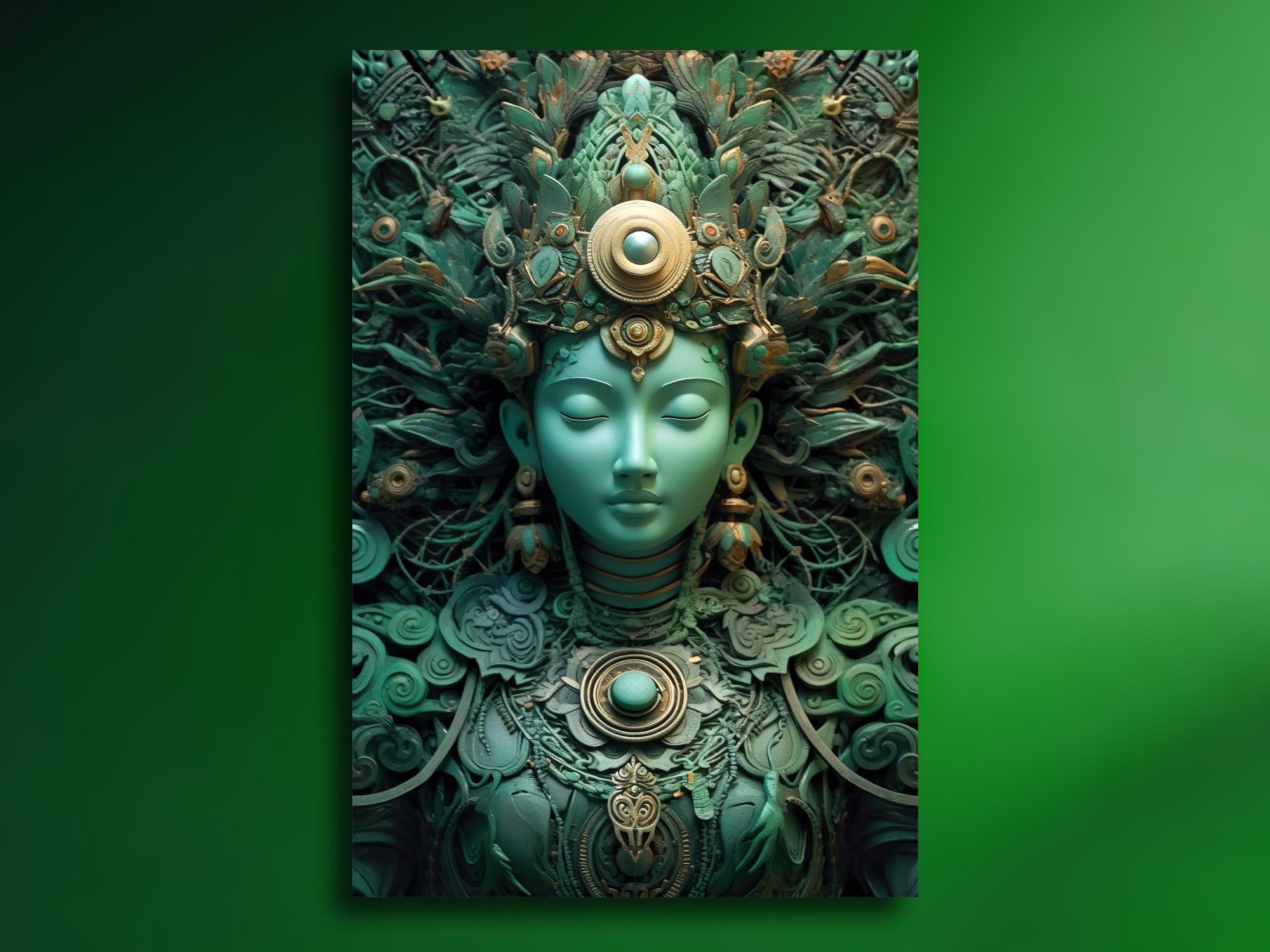 Tara Green Goddess Art Green Tara Art Print, Tibetan Buddhist Deity Meditation Wall Art, Divine Feminine Art, Spiritual Decor Enlightening