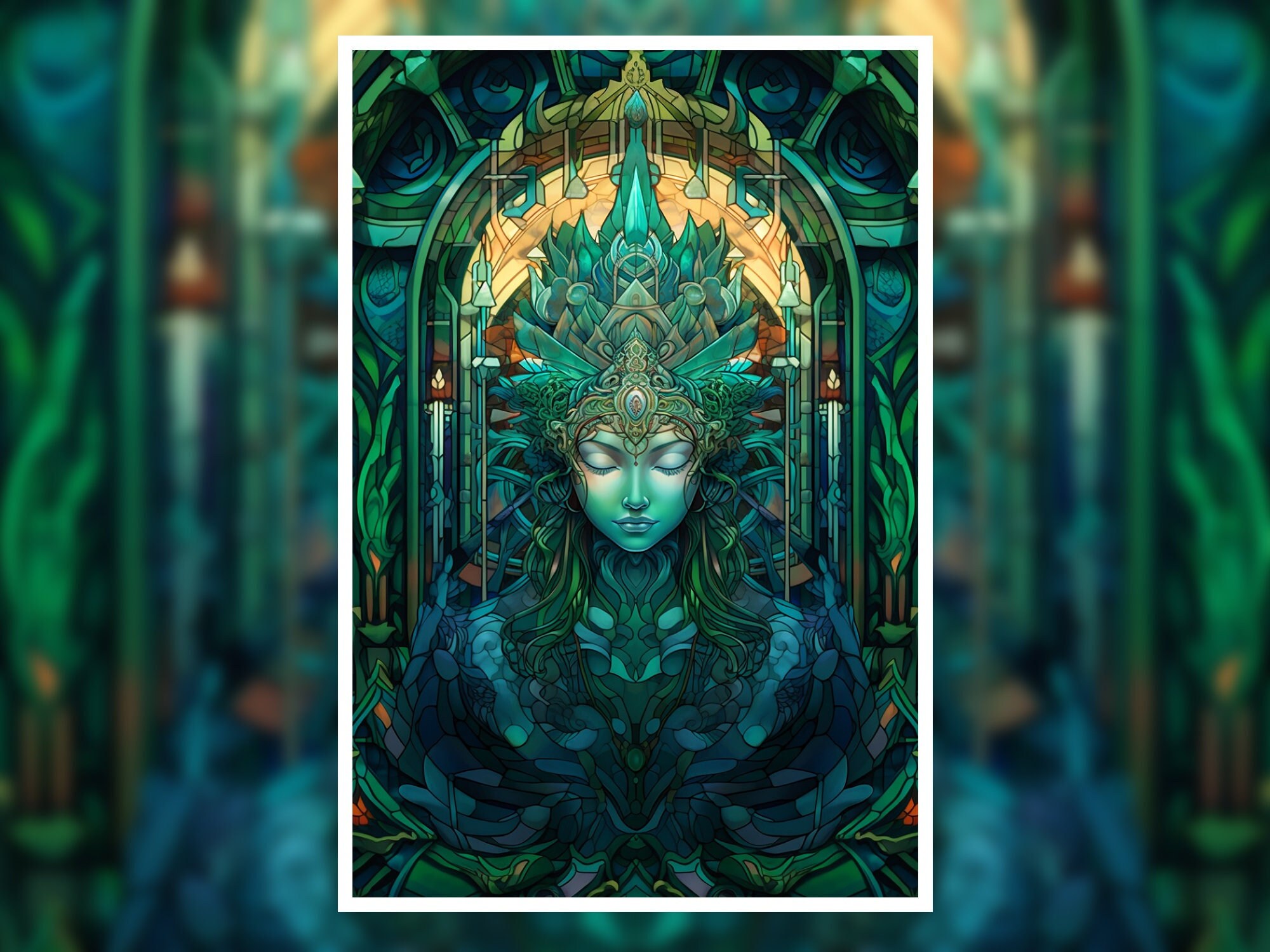 Green Tara (Art Print) - Enlightenment - Dakini As Art