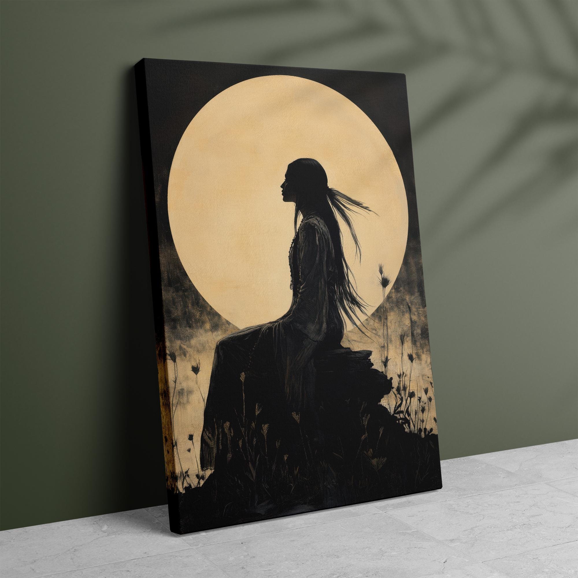 Native American Goddess Hanwi Wall Art Nouveau, Lakota Goddess of the ...