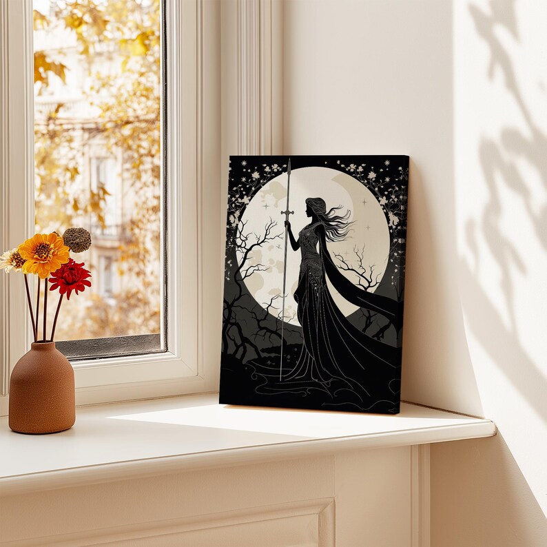 Goddess Athena Wall Art Nouveau Print, Greek Goddess of War, Greek Mythology, Goddess of Wisdom Poster, Divine Feminine Art, Feminine Energy