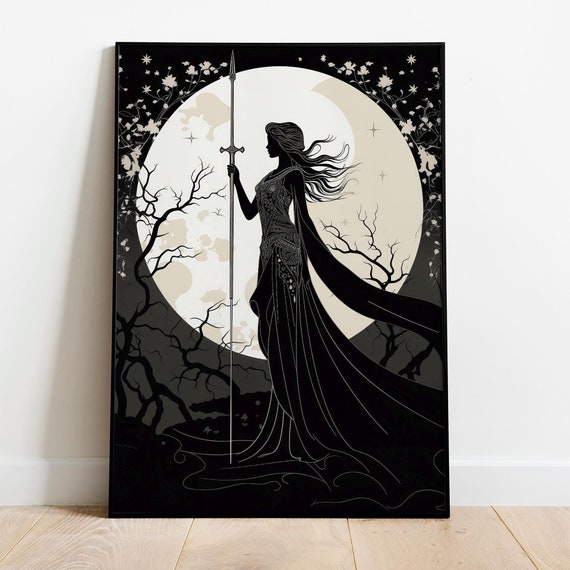 Goddess Athena Wall Art Nouveau Print, Greek Goddess of War, Greek Mythology, Goddess of Wisdom Poster, Divine Feminine Art, Feminine Energy