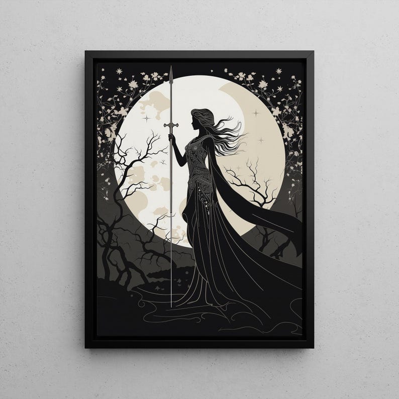 Goddess Athena Wall Art Nouveau Print, Greek Goddess of War, Greek Mythology, Goddess of Wisdom Poster, Divine Feminine Art, Feminine Energy