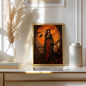 The Morrigan Goddess of War, Celtic Mythology, Irish Mythology Wall Art, Celtic Art Print, Divine Feminine Art, Dark Fantasy Art, Whimsical