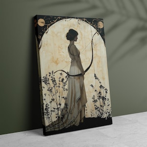 Artemis Premium Matte Poster, Greek Goddess of Hunting, Art Nouveau Print, Divine Feminine Art, Home Decor, Greek Mythology, Feminine Energy