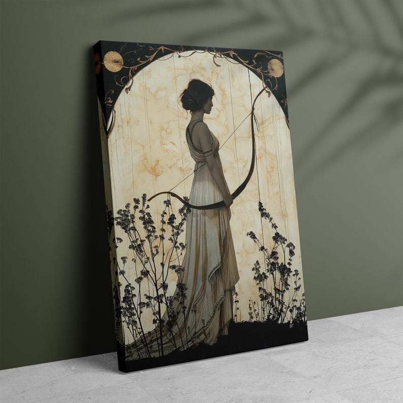 Artemis Premium Matte Poster, Greek Goddess of Hunting, Art Nouveau Print, Divine Feminine Art, Home Decor, Greek Mythology, Feminine Energy