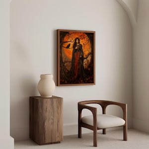 The Morrigan Goddess of War, Celtic Mythology, Irish Mythology Wall Art, Celtic Art Print, Divine Feminine Art, Dark Fantasy Art, Whimsical