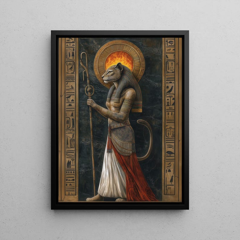 Goddess Sekhmet Wall Art | Egyptian Goddess of Fire | Goddess of ...