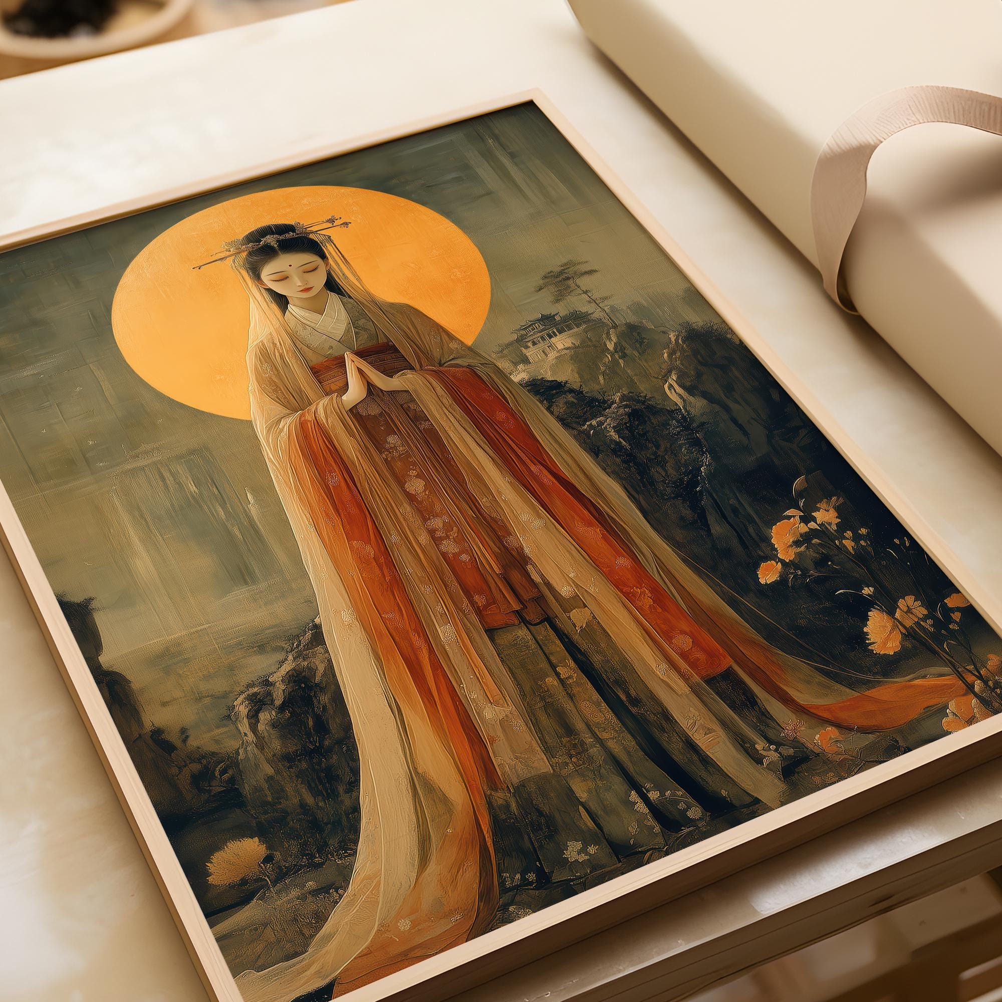 Goddess Amaterasu Wall Art, Japanese Goddess of the Sun, Japanese ...