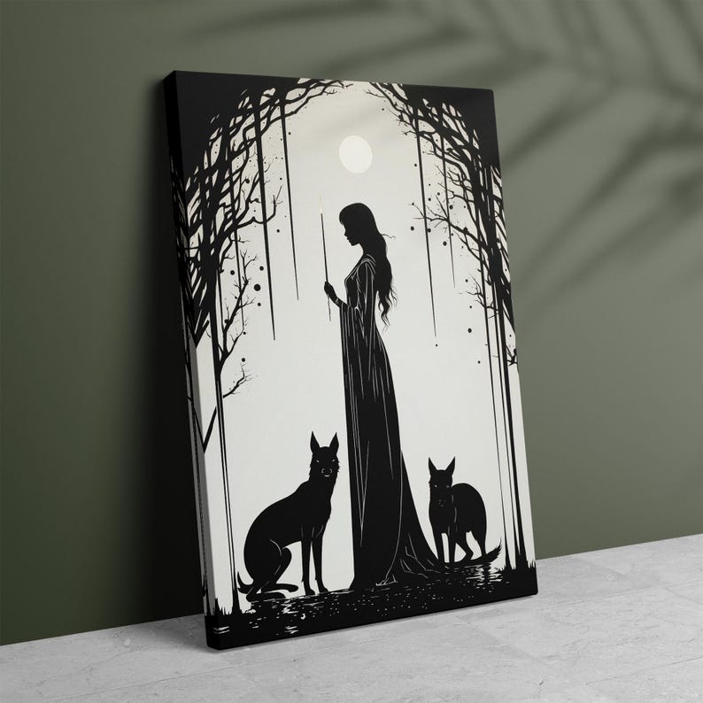 Hecate Goddess Wall Art | Art Nouveau Print | Hekate Greek Goddess of Magic | Witchcraft Magic Altar Gift | Greek Mythology Decor