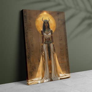 Hathor Poster Art Nouveau Print, Egyptian Goddess of Love, Music and Motherhood, Egyptian Mythology Wall Art, Spiritual Art, Feminine Energy