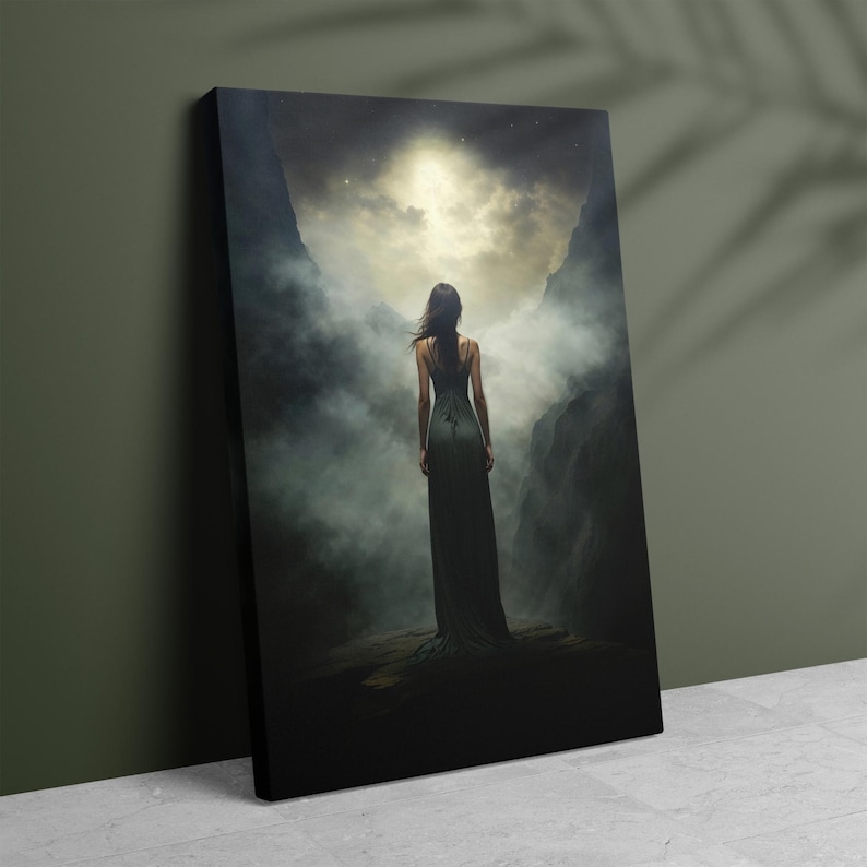 Nyx Goddess Wall Art | Greek Mythology Print | Night Goddess Decor | Dark Fantasy Poster | Celestial Art | Symbolist Printing