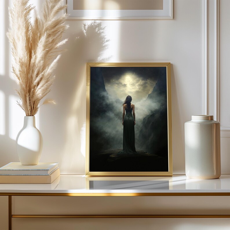 Nyx Goddess Wall Art | Greek Mythology Print | Night Goddess Decor | Dark Fantasy Poster | Celestial Art | Symbolist Printing