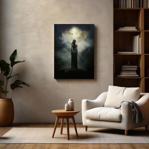 Nyx Goddess Wall Art | Greek Mythology Print | Night Goddess Decor | Dark Fantasy Poster | Celestial Art | Symbolist Printing