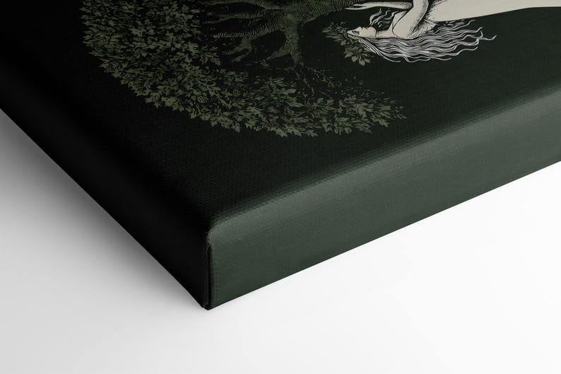 Aine and Grian Wall Art | Celtic Mythology Print | Solstice Tree of Life Decor | Celtic Sisters Canvas | Pagan Wall Art