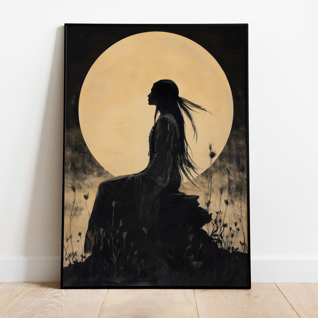 Native American Goddess Hanwi Wall Art Nouveau, Lakota Goddess of the ...
