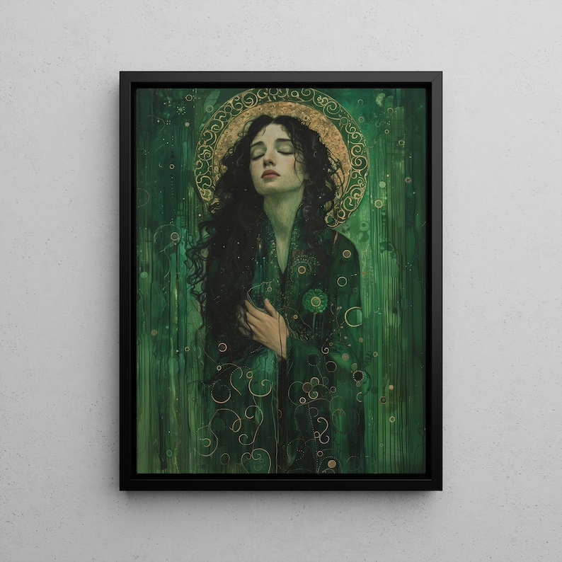 Macha Goddess Wall Art | Celtic Sovereignty Print | Emerald Green ...