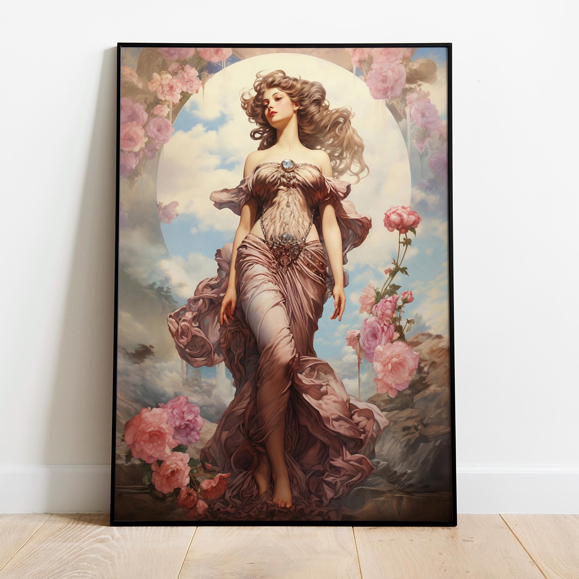 Aphrodite Poster Premium Matte, Greek Goddess of Beauty, Divine Feminine Art, Ancient Greece Art, Greek Mythology Print, Aphrodite Painting