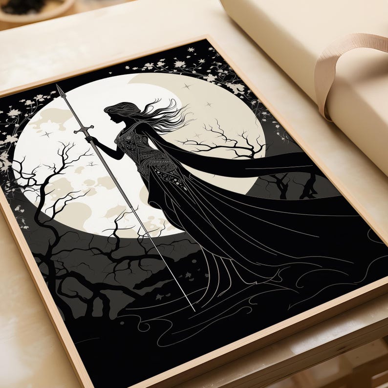 Goddess Athena Wall Art Nouveau Print, Greek Goddess of War, Greek Mythology, Goddess of Wisdom Poster, Divine Feminine Art, Feminine Energy