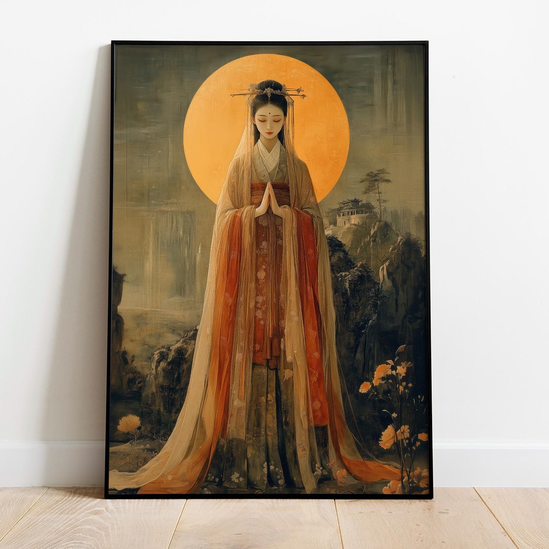 Goddess Amaterasu Wall Art, Japanese Goddess of the Sun, Japanese ...
