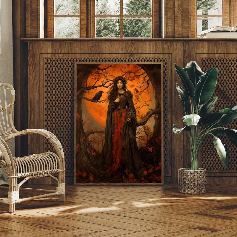 The Morrigan Goddess of War, Celtic Mythology, Irish Mythology Wall Art, Celtic Art Print, Divine Feminine Art, Dark Fantasy Art, Whimsical