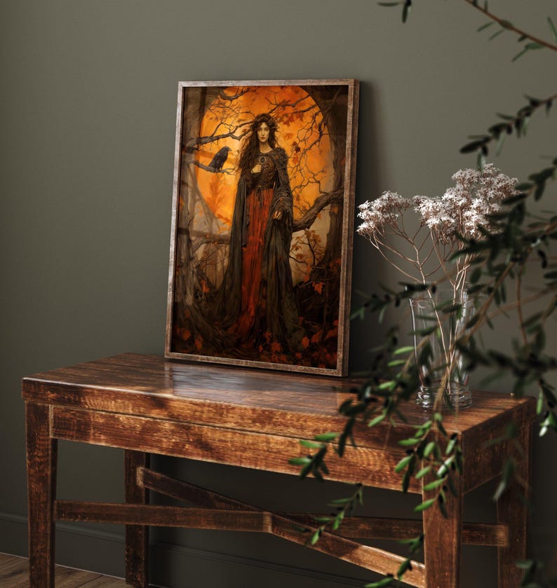 The Morrigan Goddess of War, Celtic Mythology, Irish Mythology Wall Art, Celtic Art Print, Divine Feminine Art, Dark Fantasy Art, Whimsical