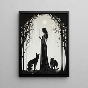 Hecate Goddess Wall Art | Art Nouveau Print | Hekate Greek Goddess of Magic | Witchcraft Magic Altar Gift | Greek Mythology Decor