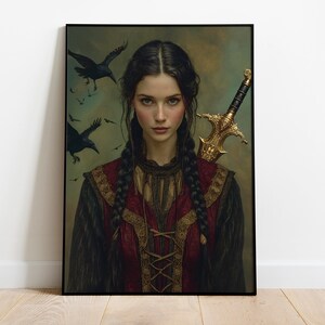 The Morrigan Celtic Goddess of War, Renaissance Painting Wall Art, Celtic Mythology Decor, Triple Goddess, Darkness Magic, Feminine Energy