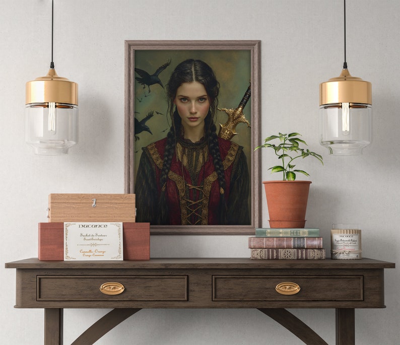 The Morrigan Celtic Goddess of War, Renaissance Painting Wall Art, Celtic Mythology Decor, Triple Goddess, Darkness Magic, Feminine Energy