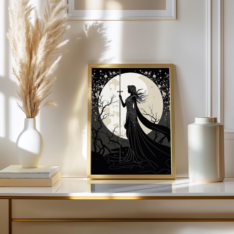 Goddess Athena Wall Art Nouveau Print, Greek Goddess of War, Greek Mythology, Goddess of Wisdom Poster, Divine Feminine Art, Feminine Energy
