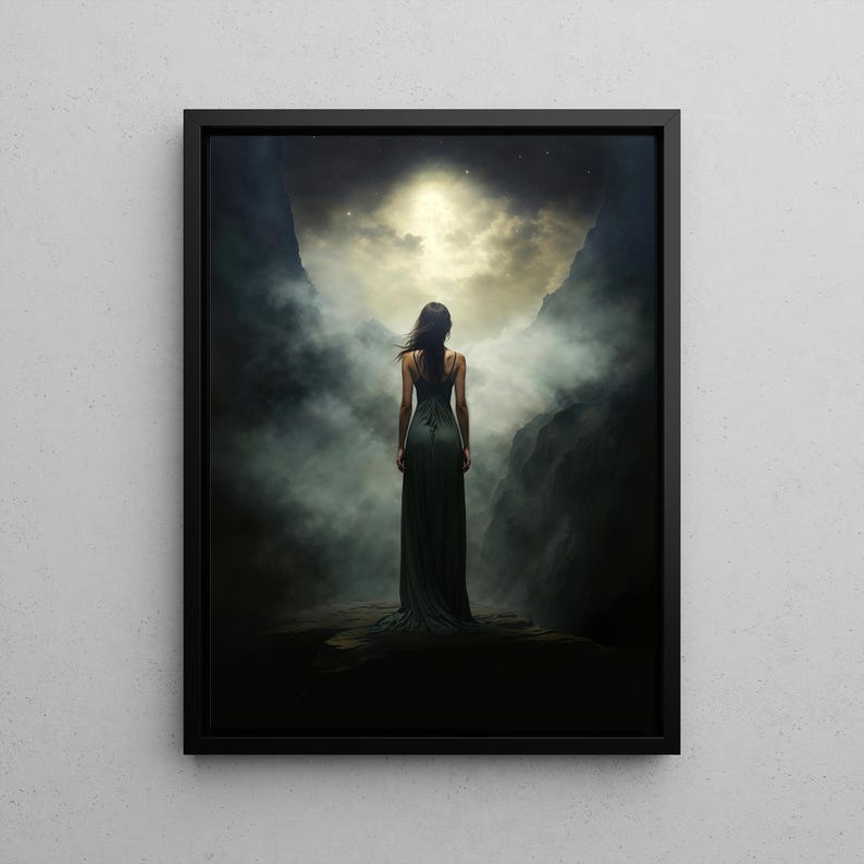 Nyx Goddess Wall Art | Greek Mythology Print | Night Goddess Decor | Dark Fantasy Poster | Celestial Art | Symbolist Printing
