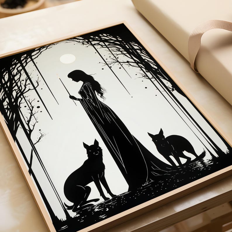 Hecate Goddess Wall Art | Art Nouveau Print | Hekate Greek Goddess of Magic | Witchcraft Magic Altar Gift | Greek Mythology Decor