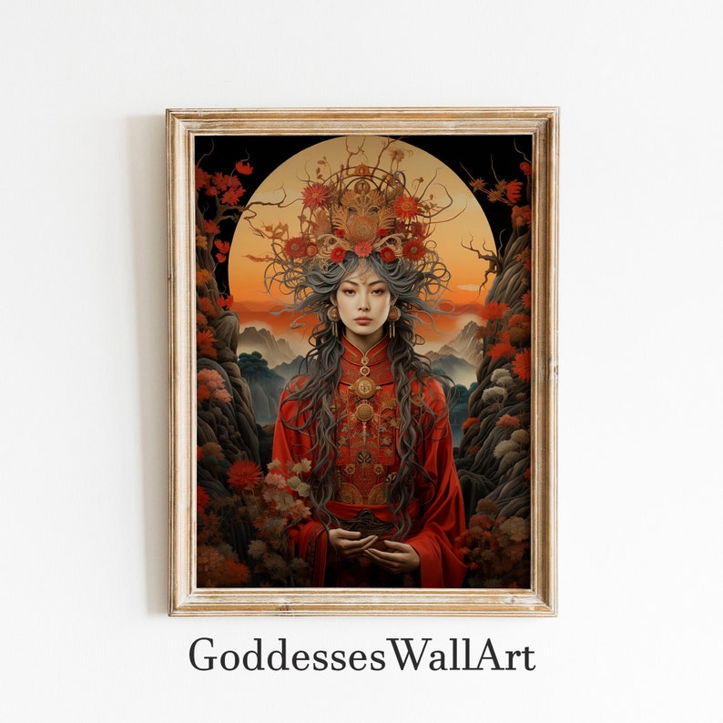 Amaterasu Japanese Goddess of the Sun, Renaissance Painting Wall Art ...
