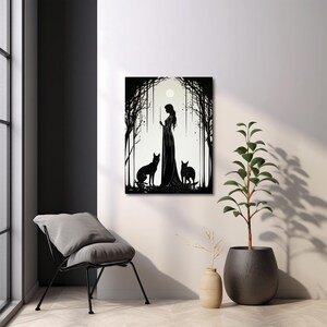 Hecate Goddess Wall Art | Art Nouveau Print | Hekate Greek Goddess of Magic | Witchcraft Magic Altar Gift | Greek Mythology Decor