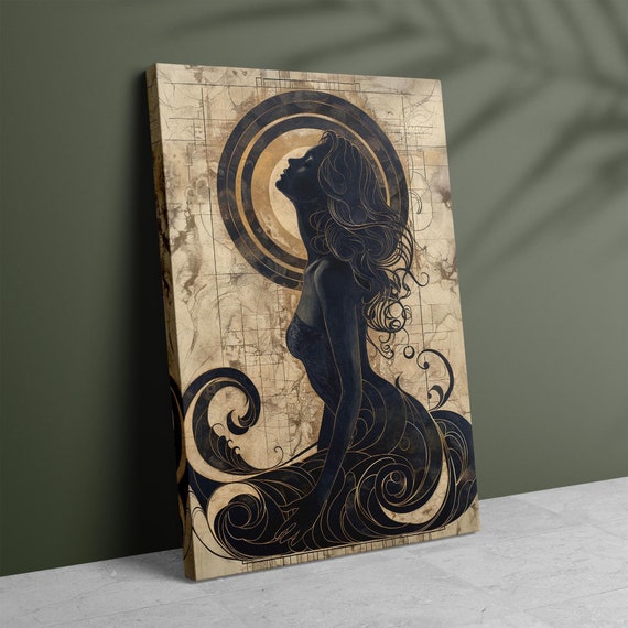 Goddess Aphrodite Matte Canvas Art Nouveau, Greek Goddess of Beauty, Greek Mythology, Divine Feminine, Feminine Energy, Canvas Wall Art