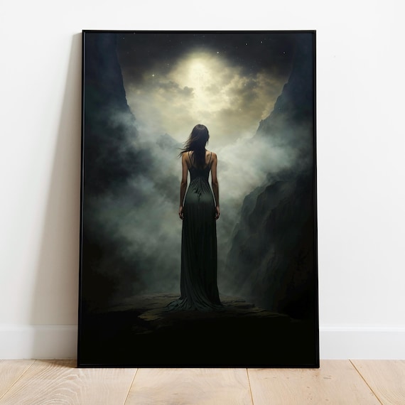 Nyx Goddess Wall Art | Greek Mythology Print | Night Goddess Decor | Dark Fantasy Poster | Celestial Art | Symbolist Printing