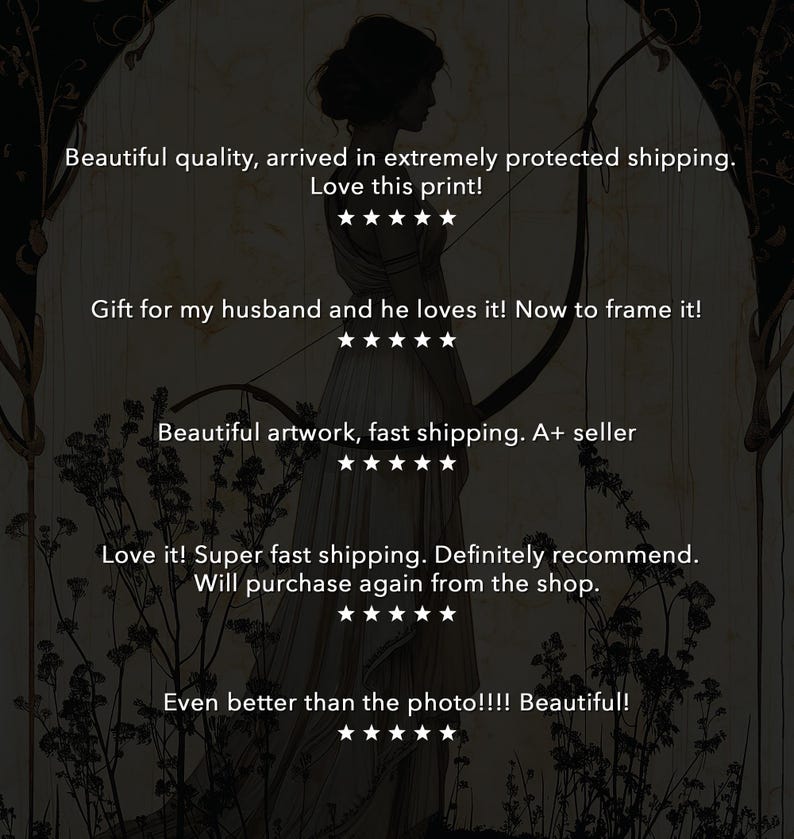 Artemis Premium Matte Poster, Greek Goddess of Hunting, Art Nouveau Style, Divine Feminine Art, Home Decor, Greek Mythology, Feminine Energy