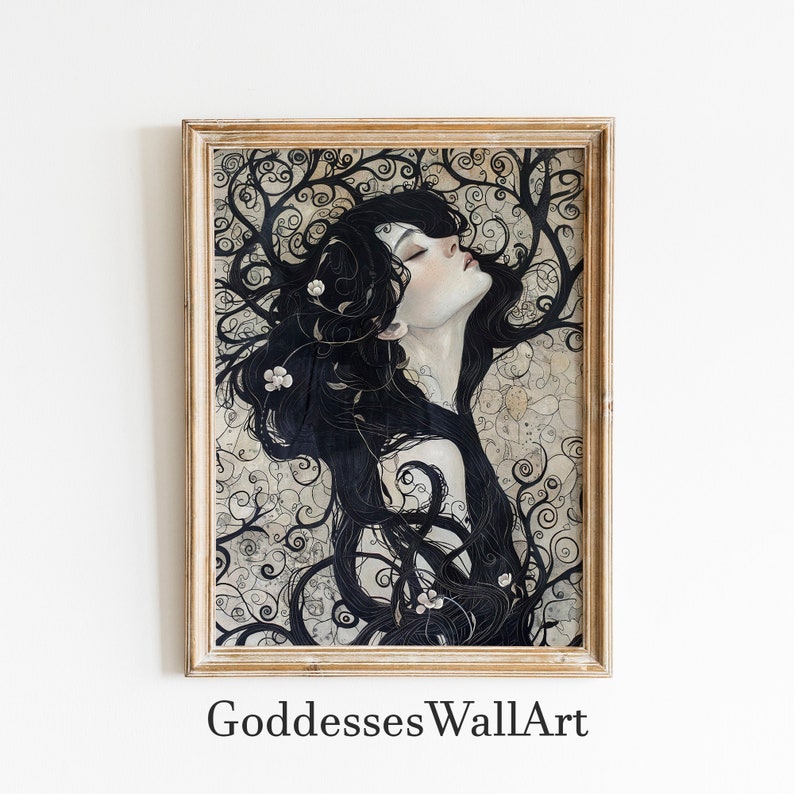Gaia Greek Goddess of Earth Premium Poster, Art Nouveau Print, Greek Mythology Decor, Cult Gaia, Divine Feminine Art Print, Feminine Energy