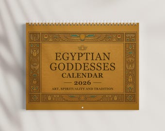 2026 Egyptian Goddesses Calendar, Egyptian Calendar, 2026 Yearly Wall Calendar, Full Year Wall Calendar, Egyptian Mythology Calendar 2026