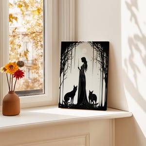 Hecate Goddess Wall Art | Art Nouveau Print | Hekate Greek Goddess of Magic | Witchcraft Magic Altar Gift | Greek Mythology Decor