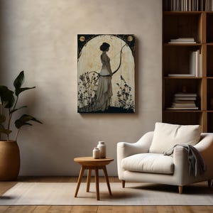 Artemis Premium Matte Poster, Greek Goddess of Hunting, Art Nouveau Print, Divine Feminine Art, Home Decor, Greek Mythology, Feminine Energy