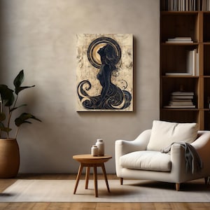 Goddess Aphrodite Matte Canvas Art Nouveau, Greek Goddess of Beauty, Greek Mythology, Divine Feminine, Feminine Energy, Canvas Wall Art