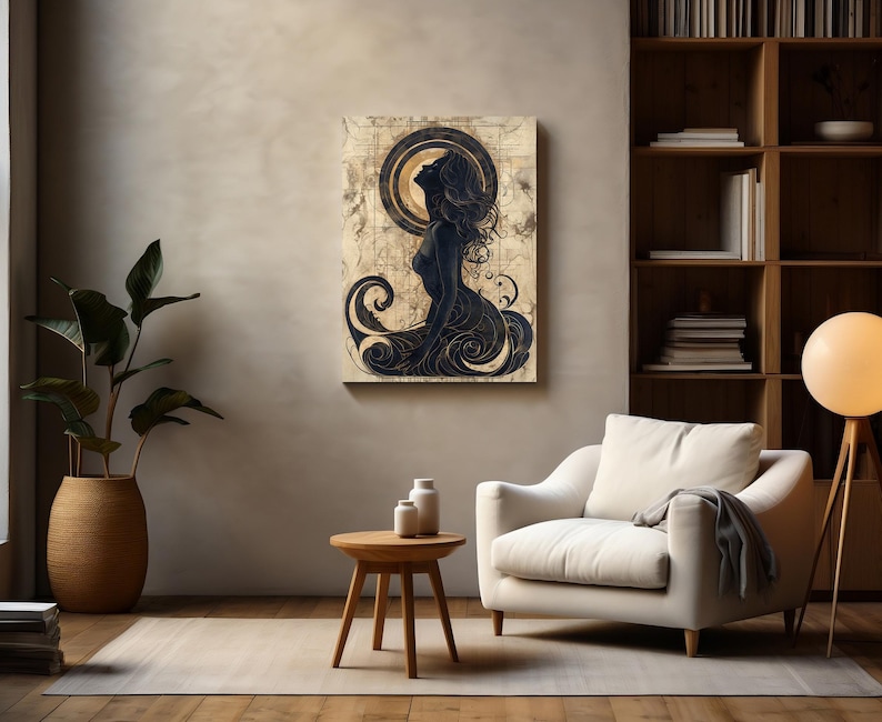 Goddess Aphrodite Matte Canvas Art Nouveau, Greek Goddess of Beauty, Greek Mythology, Divine Feminine, Feminine Energy, Canvas Wall Art