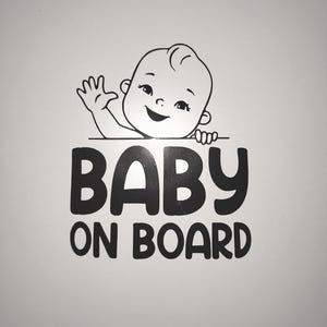 Naklejka „Baby on Board”, samochód, dziecko, noworodek, prezent, bezpieczeństwo, ochrona