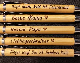 Personalized Ballpoint Pen, Bamboo Ballpoint Pen, Gift, Best Mom, Best Dad, Mother's Day, Father's Day, DIY, Birthday, Writing