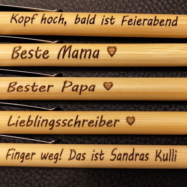 Personalized Ballpoint Pen, Bamboo Ballpoint Pen, Gift, Best Mom, Best Dad, Mother's Day, Father's Day, DIY, Birthday, Writing