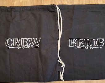 Bolsa de gimnasio para la JGA, boda, fiesta, equipo de novia, novia, despedida de soltera, algodón, regalo, moda, bolsa de yute, accesorio, souvenir