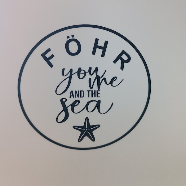 Föhr sticker, customizable, sticker, car, house, garden, holiday, North Sea, island, gift, birthday, souvenir, decoration, accessory