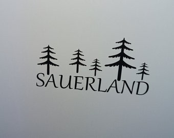 Sauerland sticker, car, sticker, car, gift, birthday, home, accessory, decoration, iron-on film, Germany, party, Sauerland, beer